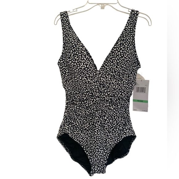 NWT Coco Reef Contours Solitaire Printed One-piece Swimsuit Size 10/34C - Picture 1 of 9